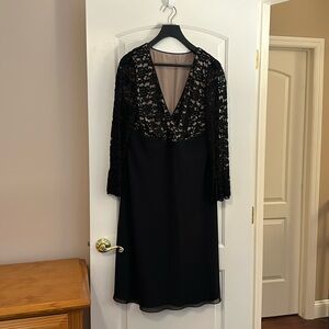 Black fancy swing dress low cut